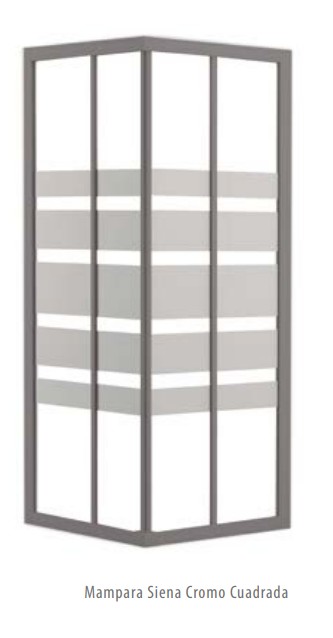SIENA MAMPARA  CUADRADA 80X80X4 CROMO