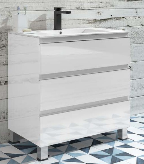 MUEBLE ATLANTIS 3 CAJONES 80X45X85, BLANCO
